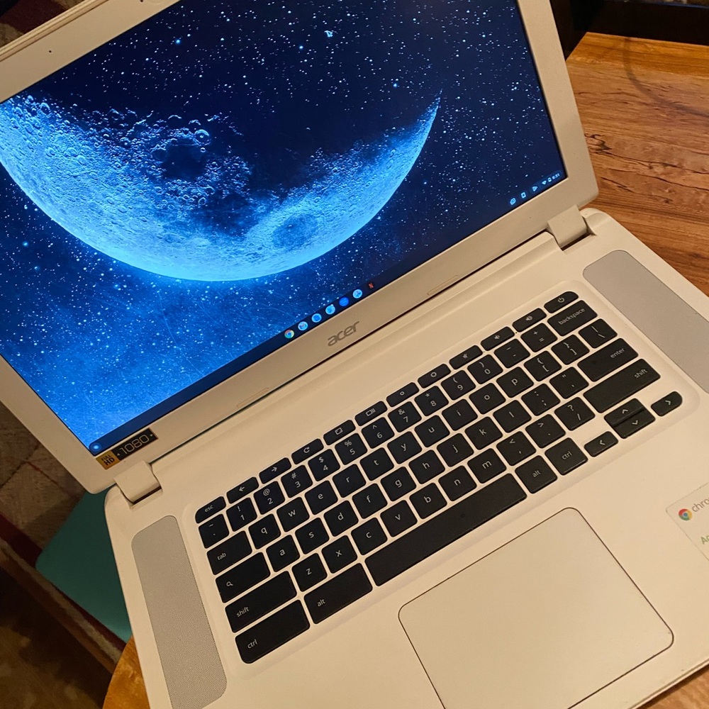 Acer White and Black Laptop